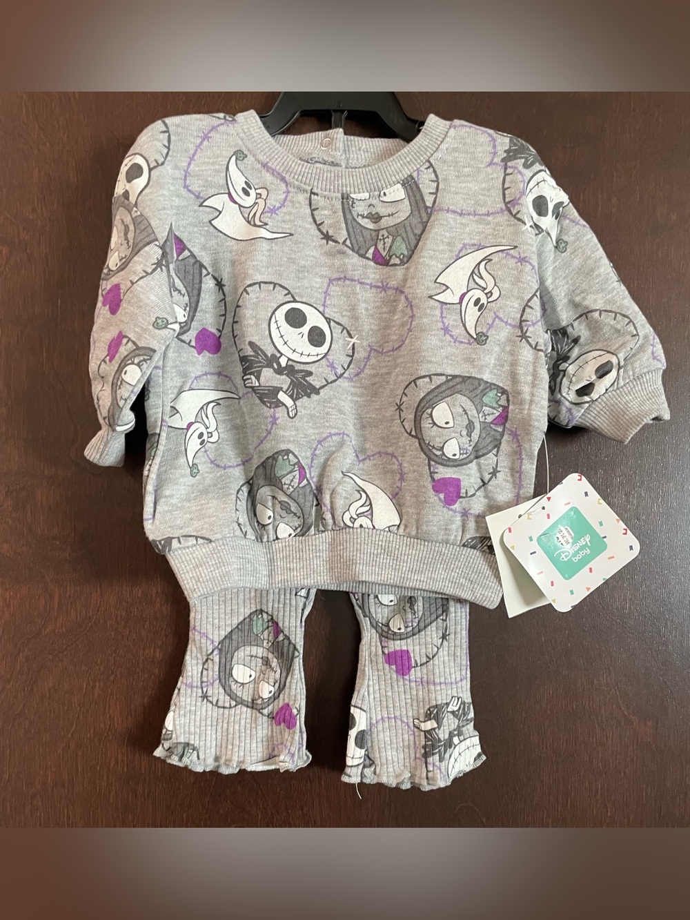 Disney Jack Skellington Infants Matching Set 0-3M Baby Shirt & Pants NWT